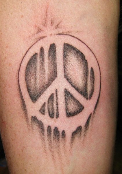 peace tattoo designs. peace sign and flowers tattoo